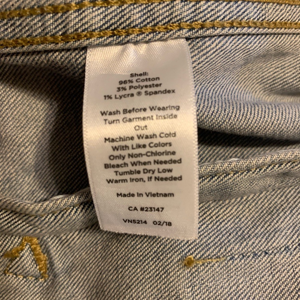 Talbots‎ Womens XS Light Wash Denim Jacket Collarless Frayed Raw Edge VN5214 - Picture 3 of 4
